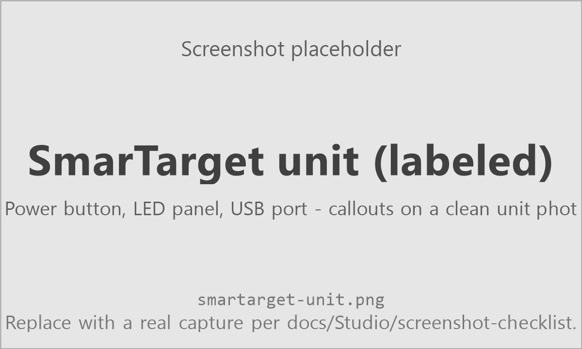 SmarTarget unit with LED panel callouts